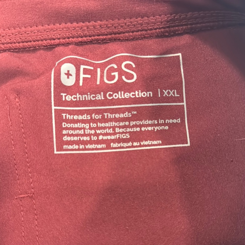 Figs Women’s Burgundy Jogger Scrub Pants - Picture 4 of 5